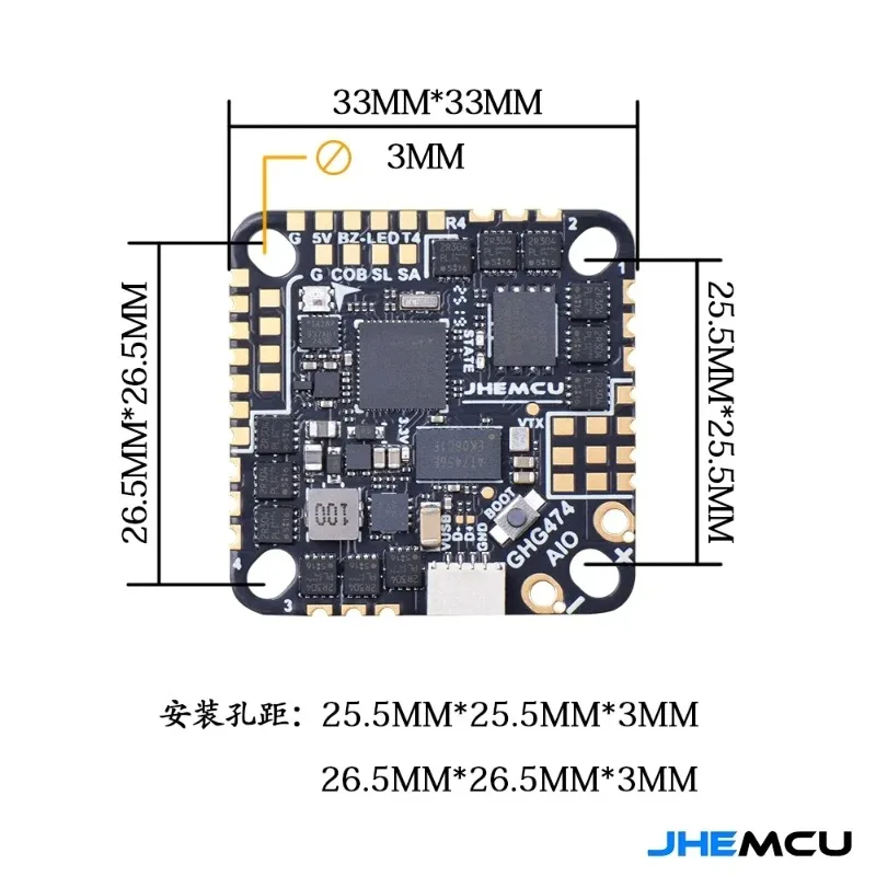 JHEMCU GHG474AIO 40A AIO Fligh - огляд і ціна Betaflight Fc F4